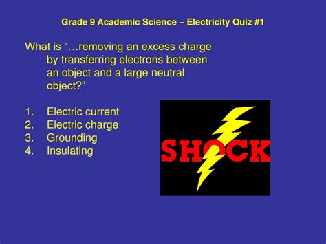 Ppt Grade 9 Academic Science Electricity Quiz 1 Powerpoint