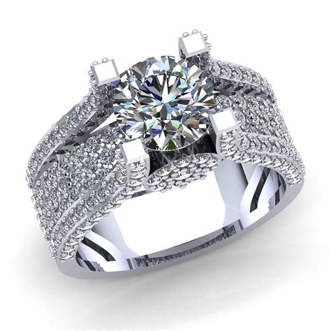 5ct Round Diamond Ladies Accent Solitaire Engagement Ring 14k Gold Ebay