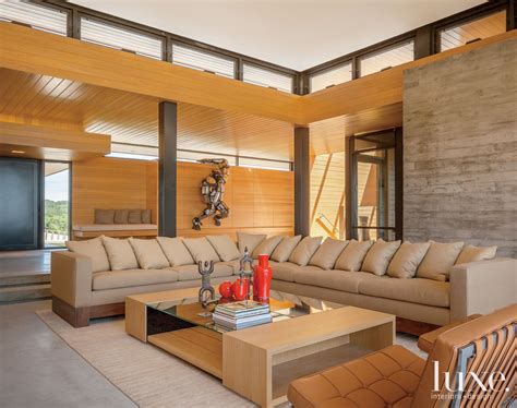 Custom Furniture In Light Brown Modern Living Room Luxe Interiors