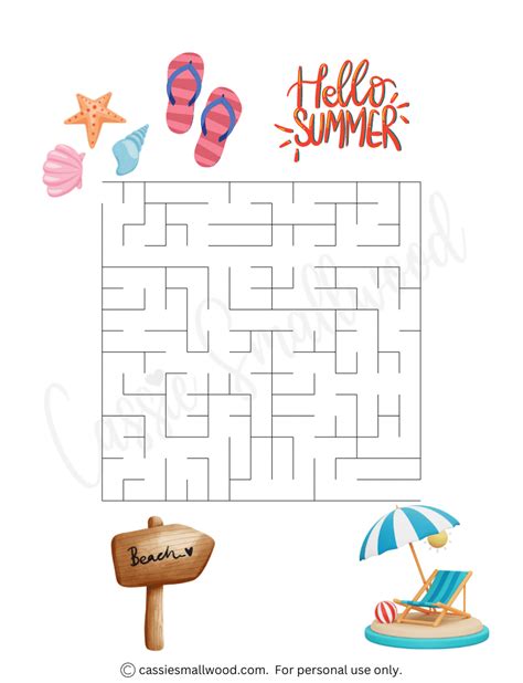 12 Summer Maze Worksheets Free Printable Cassie Smallwood