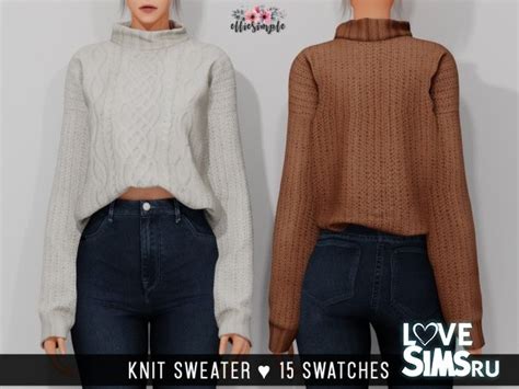 Скачать свитер Knit Sweater от Elliesimple для Симс 4