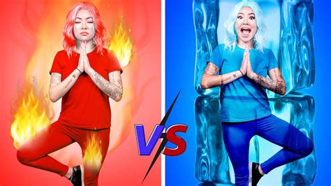 Girl On Fire Vs Icy Girl Crazy Hot Vs Cold Challenge By Crafty Hacks Plus Youtube