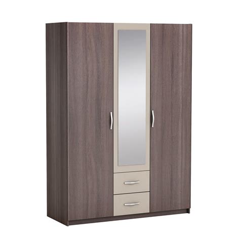 Add a touch of style to your bedroom with a 3 door mirrored wardrobe from wilko. Georgia 3 Door 2 Drawer Wardrobe with Mirror | Mirrored ...