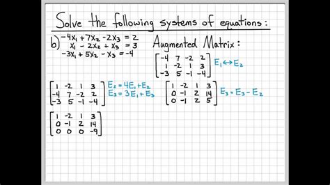 Linear Algebra Example Problems Solving Systems Of Equations 23
