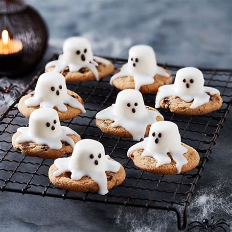 Marshmallow Ghost Biscuits Halloween Food For Party Halloween Snacks
