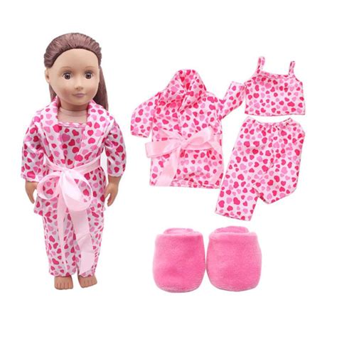 Hiinst 5pcsset Clothes Shoes For 18inch American Girl Dolls Pajamas