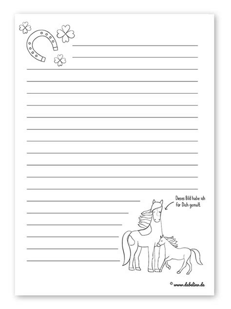 Mit druckster geht's gratis und schnell. Freebie: Kinder-Briefpapier Vorlagen kostenlos als PDF-Download zum Ausdrucken | Motive: Pferde ...