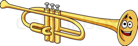 Cute Cartoon Brass Trumpet Musical Stock Vector Colourbox