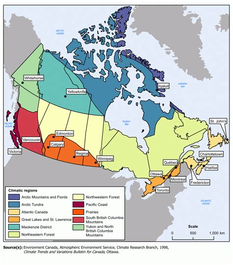 Climate Region Map Of Canada