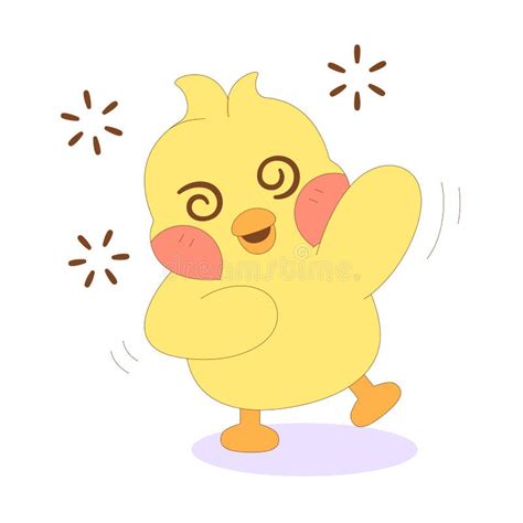 Isolated Stunned Chick Cartoon Character Vector Stock Vector
