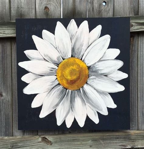 An easy way to paint on unstretched canvas. 1000+ ideas about Black Canvas Paintings on Pinterest | Canvas ... | Daisy painting, Black ...