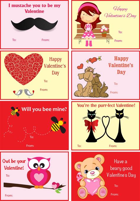 Free Printable Classroom Valentines Cards
