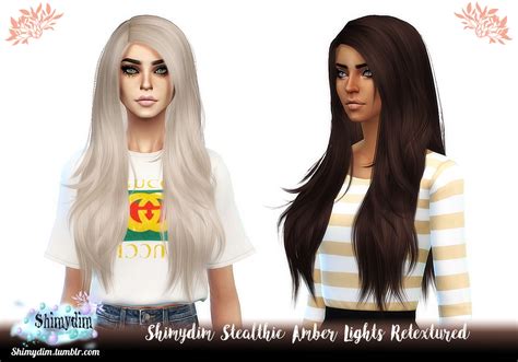 Shimydim Stealthic`s Amber Lights Hair Retextured Sims 4 Hairs
