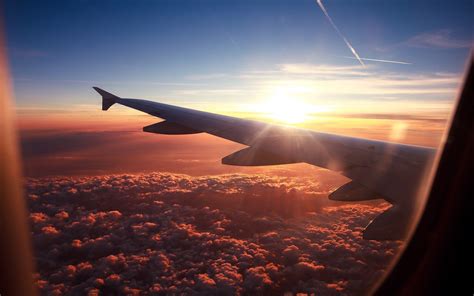 Airplane Sunrise Wallpapers Top Free Airplane Sunrise Backgrounds