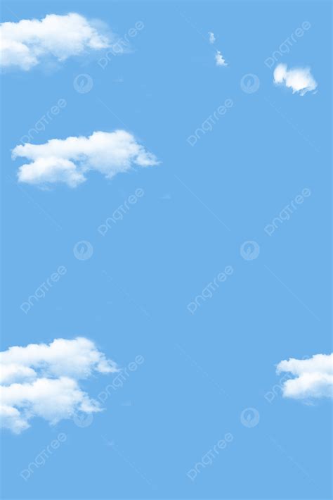 Background Dilukis Tangan Langit Biru Langit Sederhana Awan Putih