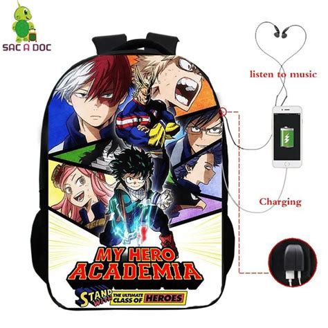 Anime Boku No Hero Academia Multifunction Backpack Deku Shoto Bakugou