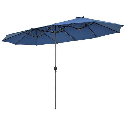 15 Ft Large Patio Umbrella Double Sided Outdoor Market Umbrella Navy