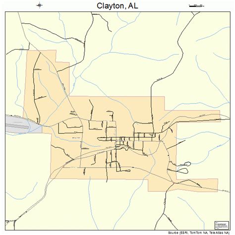 Clayton Alabama Street Map 0115376