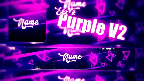 Purple V2 💜 Youtube Banner Template 💜 Logo Banner Free Download