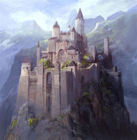 Artstation 城堡，paperblue Net Fantasy Castle Fantasy City Fantasy