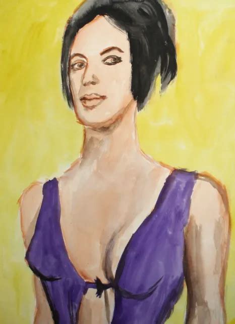 Original Vintage Watercolor Painting Impressionist Female Portrait Picclick