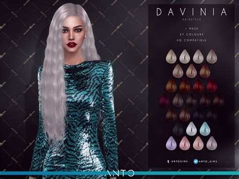 Anto Davinia Hairstyle Sims Hair Sims 4 Womens Hairstyles