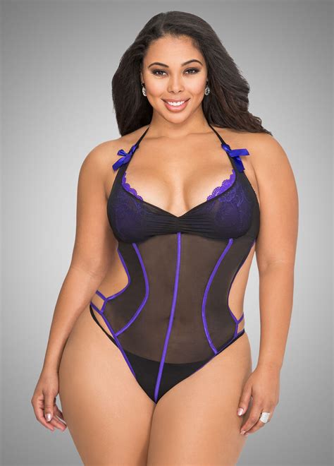 In this case, we're going with g string. Plus Size Mesh G-String Lingerie Bodysuit 054-IVY070X