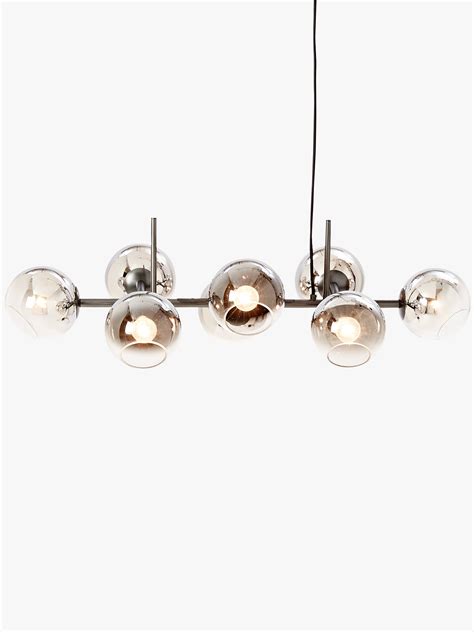 west elm Staggered Glass Chandelier Ceiling Light, Silver at John Lewis ...