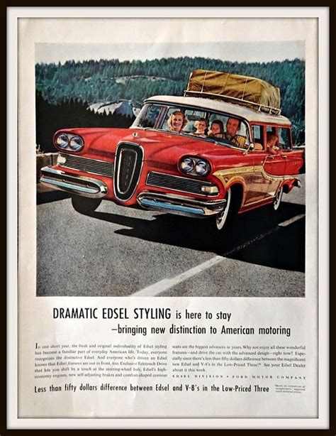 1958 Ford Edsel Advertisement Vintage Edsel Ad Vintage Ford Ad