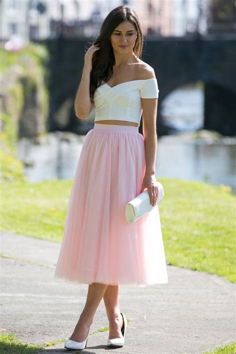 Mode outfits skirt outfits dress skirt midi skirt sequin skirt look fashion unique fashion womens fashion party rock. Baby Pink Tuille Skirt | Wedding guest skirt, Tulle skirts ...