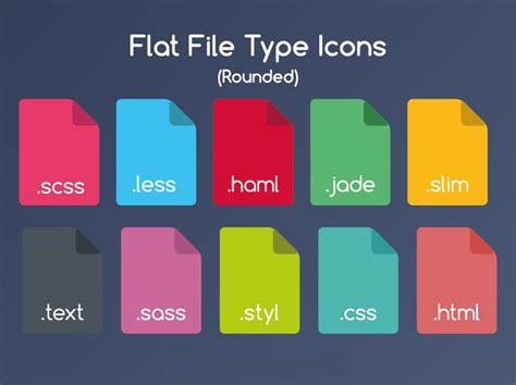 Flat File Type Icons Vector Free File Download Now