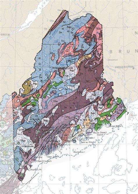 Geologic Maps Of The 50 United States Maine Geologic Map Geology Art