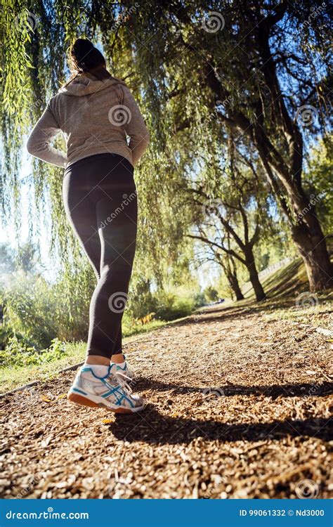 Fit Beautiful Woman Jogging In Park Stock Photo Image Of Marathon