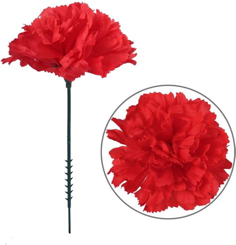 larksilk red silk carnation picks artificial flowers for weddings decorations diy decor 50