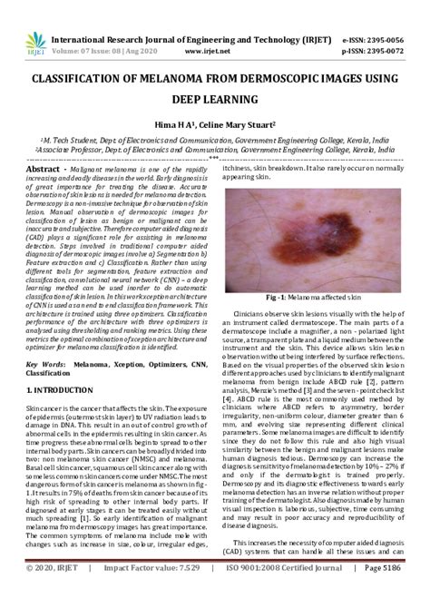 Pdf Classification Of Melanoma From Dermoscopic Images Using Deep