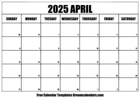 Download Printable April 2025 Calendars