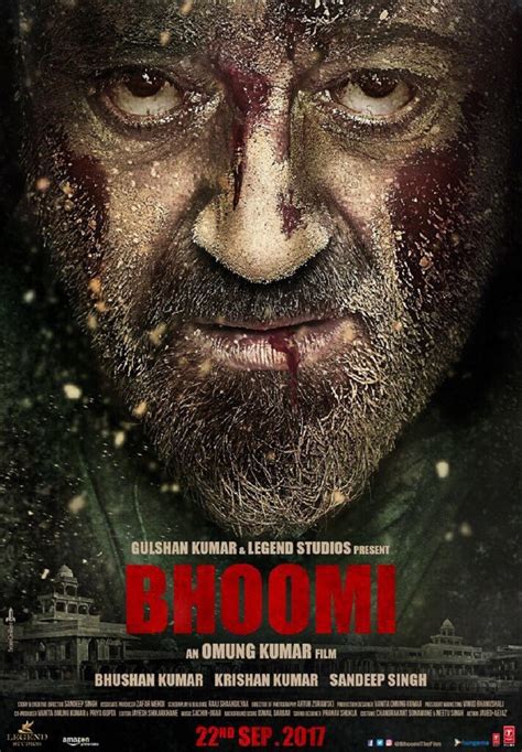 Bhoomi Poster Sanjay Dutts Brooding Eyes Stare Out Of His Blood
