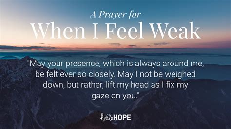 A Prayer For When I Feel Weak Hellohope