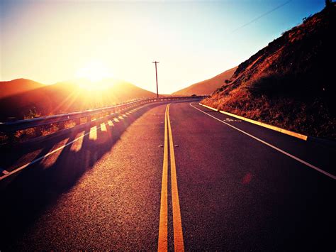 Wallpaper California Road Sunset Usa Nature Sunshine Landscape