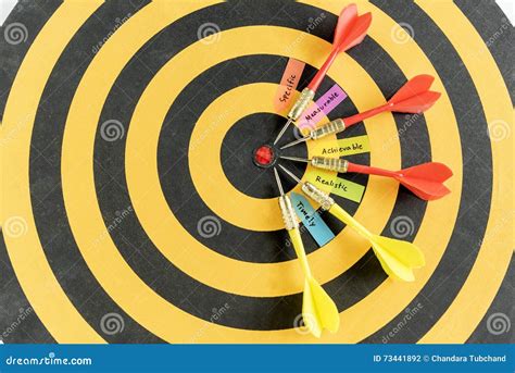 Words Smart Goals with Dart Target on Dartboard Stock Photo - Image of