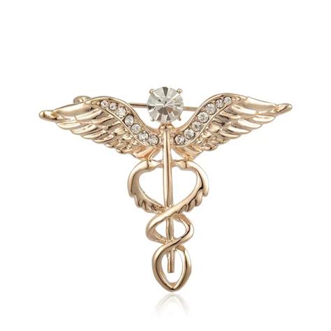 Buy Medical Symbol Caduceus Stetho Rn Nursing Badge Brooches Lapel Pin