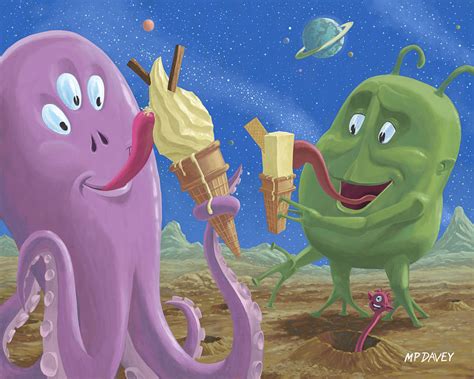 Alien Ice Cream Painting By Martin Davey Pixels