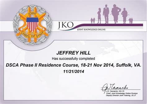 Dsca Phase Ii Certificate Hill 21 Nov 2014
