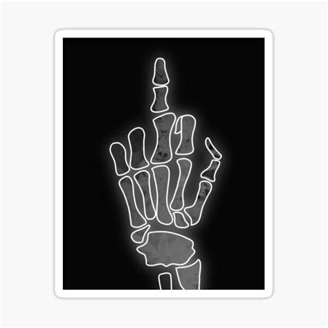 Skeleton Middle Finger Sticker For Sale By Annatermolen Redbubble