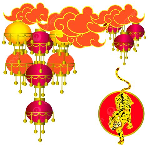 Chinese Tiger Year Vector Png Images Chinese New Year Illustration Of