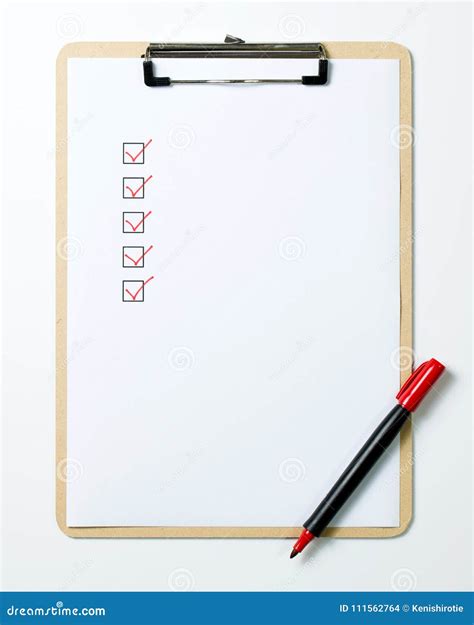 Clipboard Checklist Clipping Path Included Stock