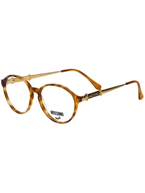 Moschino Pre Owned Round Frame Glasses Farfetch