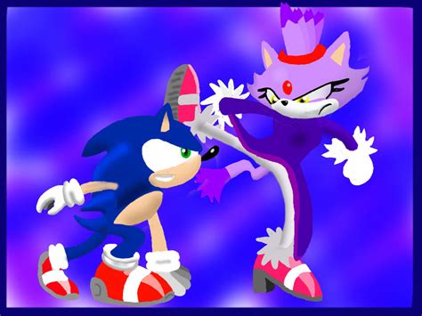 Sonic Vs Blaze Colored By Agentwolfman626 On Deviantart