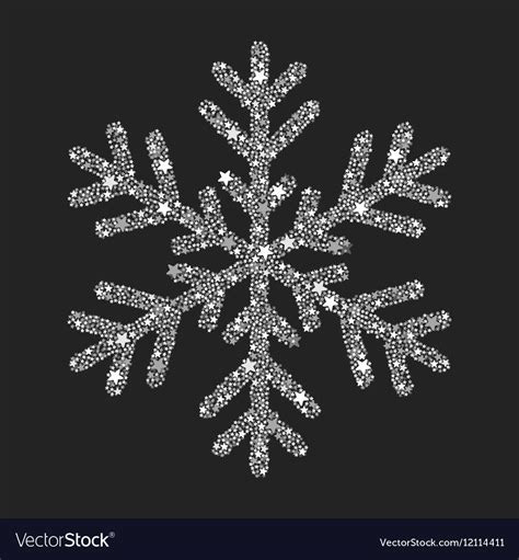 Silver Snowflake From Christmas Decoration Vector Image