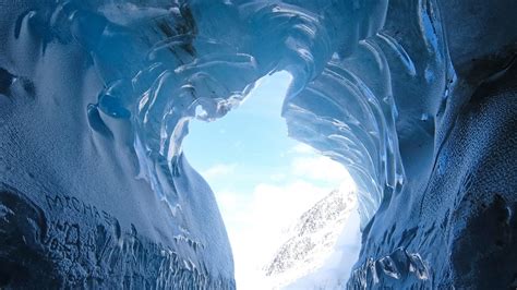 Desktop Wallpaper Ice Cave Glacier Nature 4k Hd Image Picture